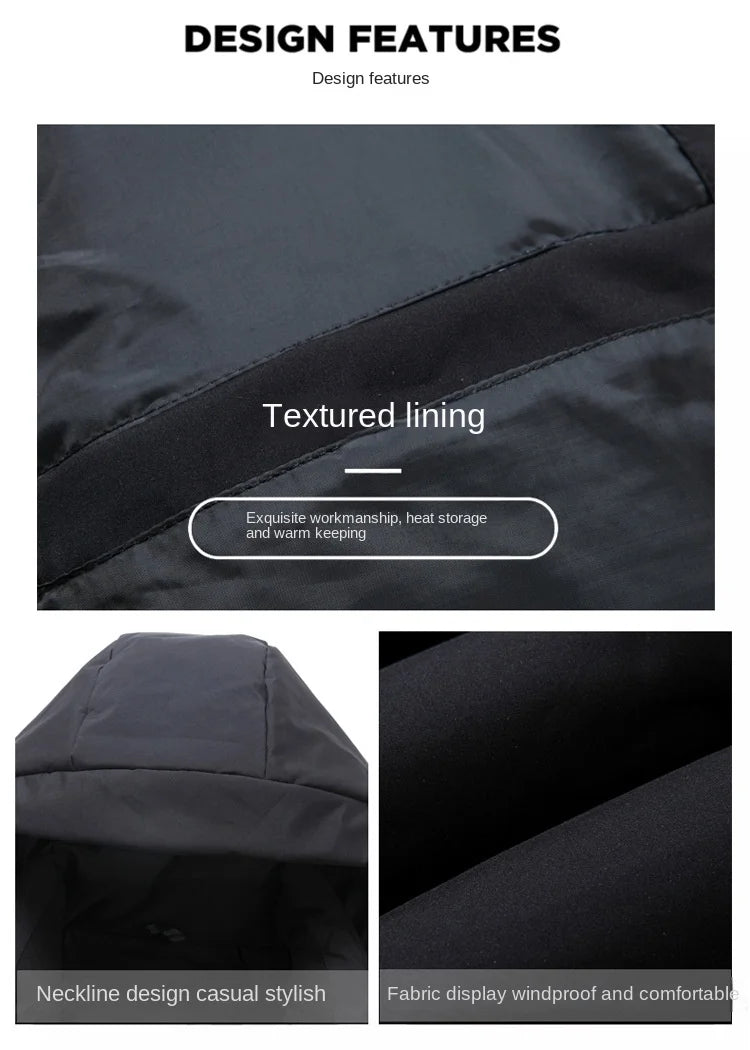 Canada Fashion Winter Jacket for Men Down Coat Parka Men's White Goose Down Jacket Collar Hooded Warm Thick Long Padding M-4XL