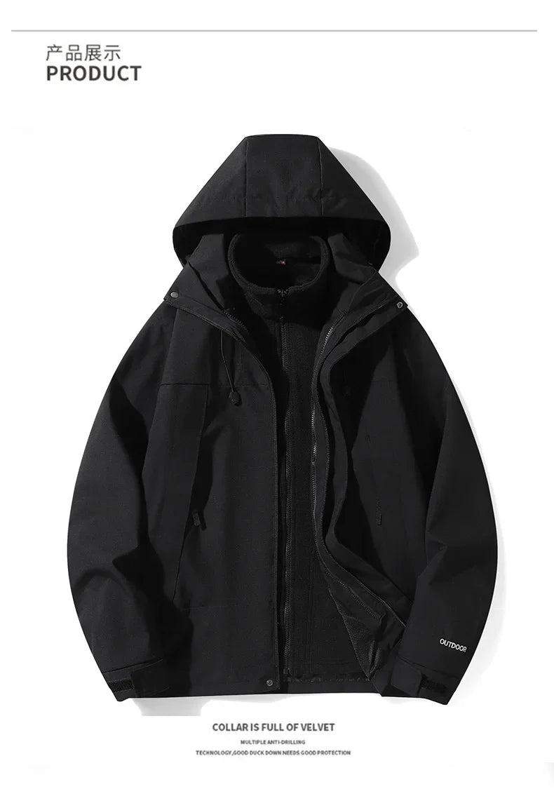 Autumn Winter New High Quality Outdoor Sports Fitness Running Travel Mountaineering Couple Windproof Waterproof Warm Jacket