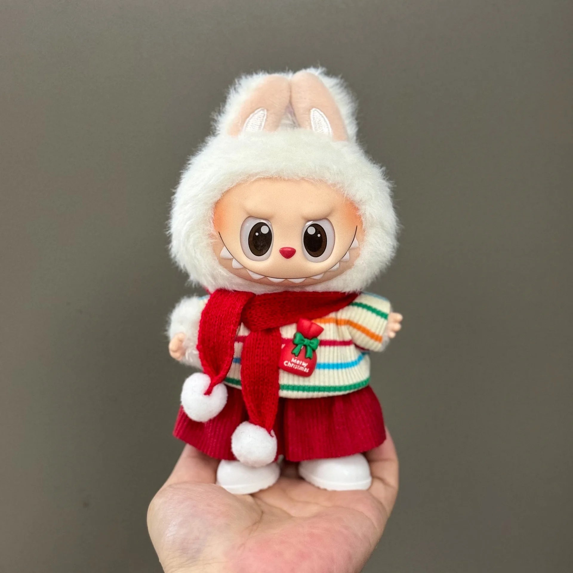 17cm Labubu Christmas Doll Clothes  Festive Santa Outfit , Holiday Party Costume for Dolls, Xmas Dress Up Accessories