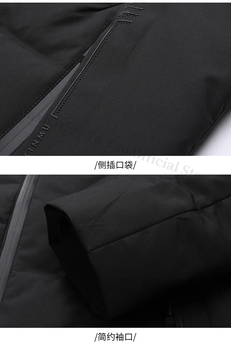 COMXZ Mens Down Jacket 2025 New Classic Solid Color Outdoor Camping Windproof Parka Fashion Lightweight Warm Autumn Winter Coat