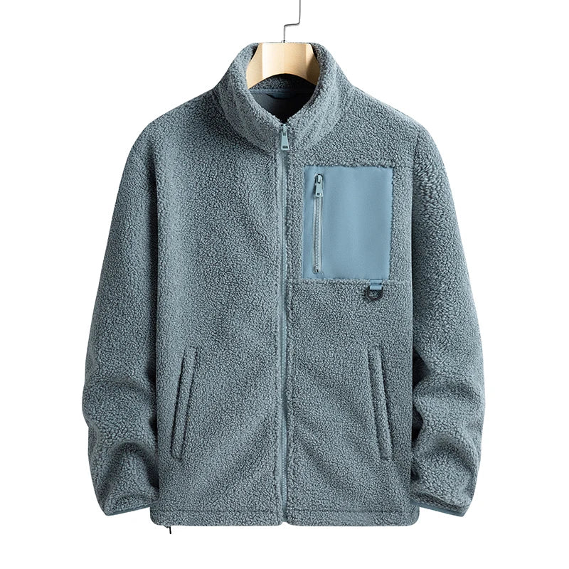 New Autumn Winter Sports Outdoor Stand Up Collar Casual Loose Couple Coat Men'S Thick Fashion Versatile Warm Polar Fleece Jacket