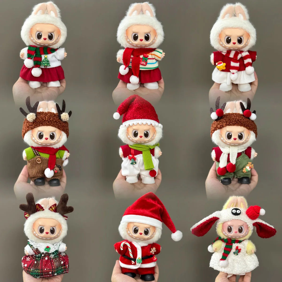 17cm Labubu Christmas Doll Clothes  Festive Santa Outfit , Holiday Party Costume for Dolls, Xmas Dress Up Accessories