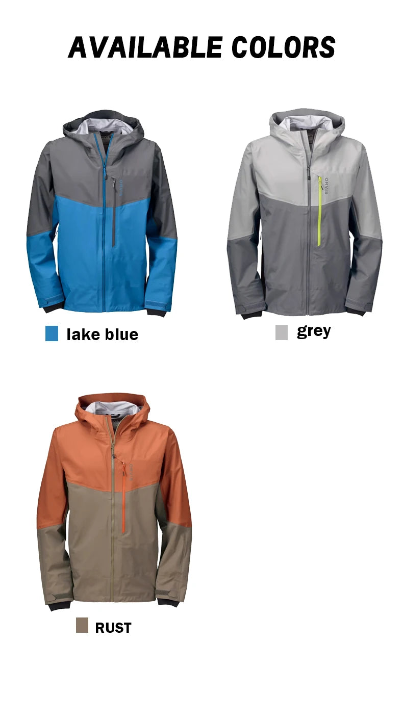 Men's Ultralight 3L Wading Jacket Waterproof Breathable for Hunting Camping Fishing - Lightweight Outdoor Rain Outwear