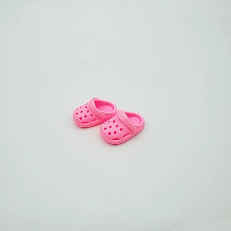 17cm Laubub Doll Fashion Hole Shoes Cute Mini Beach Slippers for Labubu V1 V2 V3 Dolls Change Accessories Toys Birthday Gift