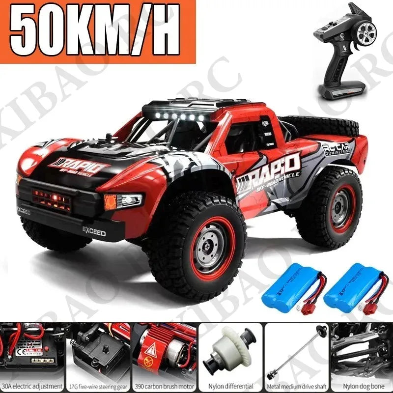 Rc Car Off Road 4x4 High Speed 70KM/H Remote Control Car with LED Headlight Brushless 4WD 1/16 Monster Truck Toys for Boys Gift