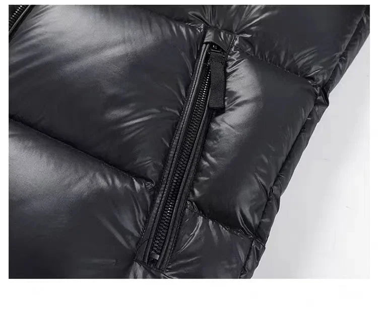 Down Jacket Men Winter Waterproof Goose Jacket Men Luxury Brand Hooded Feather Goose Coat Women Black Puffer Jacket Man 2023 New