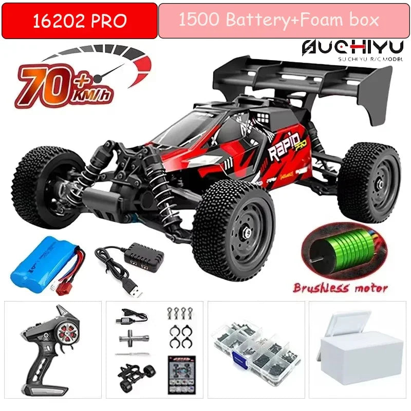 1:16 75KM/H or 50KM/H 4WD RC Car with LED Remote Control Cars High Speed Drift Monster Truck for Kids Vs Wltoys 144001 Toys