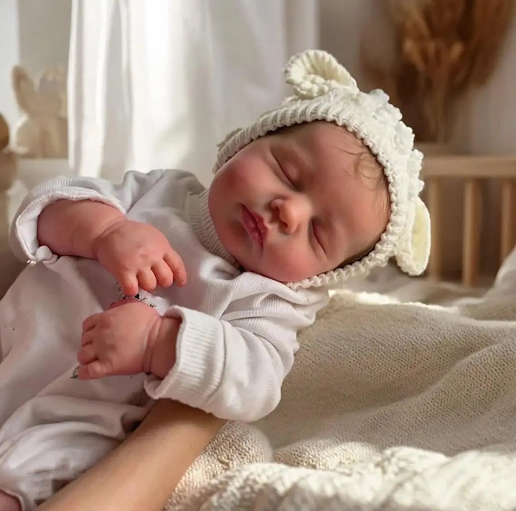 NPK 49CM Loulou Lifelike Newborn Baby Doll Realistic Reborn Asleep Full Body 3D Skin Visible Veins High Quality Handmade Collect