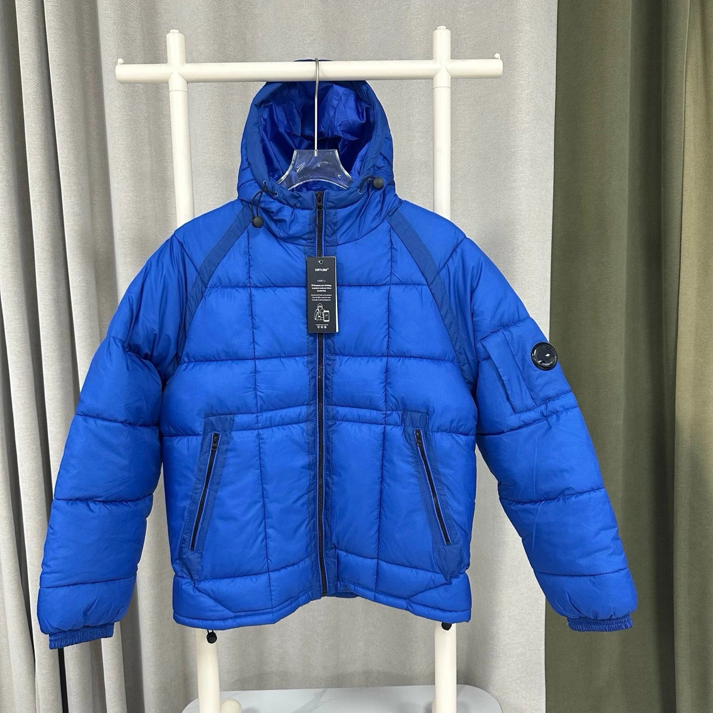 2025 Italian CC Glass Black Button Brand Style Men Winter Coat 3 Labels Logo  Jackets Men's Lightweight Thermal Coat Hooded Coat