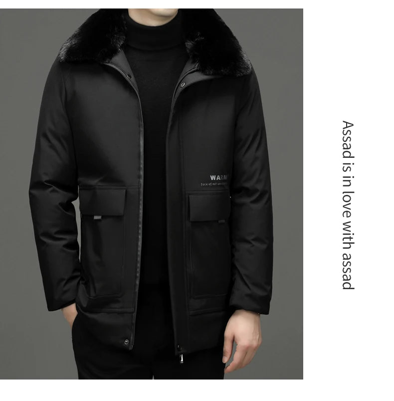 Top Grade Thick With Fur Hood Fashion Casual Designer Warm Parka Winter Coat Mens Newest Jacket Windbreaker Mens Clothes
