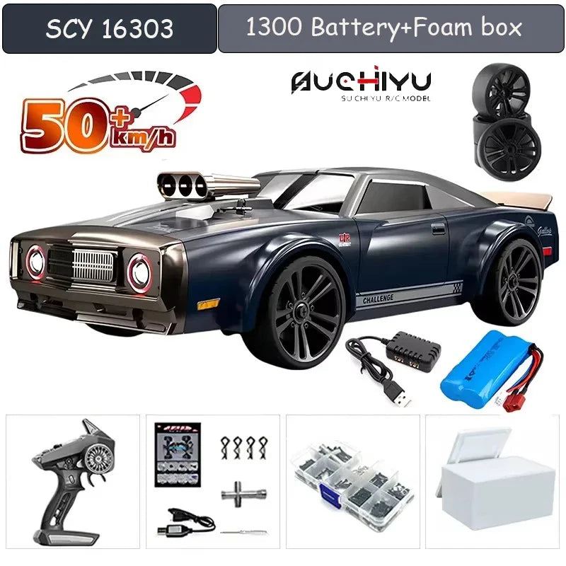 1:16 75KM/H or 50KM/H 4WD RC Car with LED Remote Control Cars High Speed Drift Monster Truck for Kids Vs Wltoys 144001 Toys