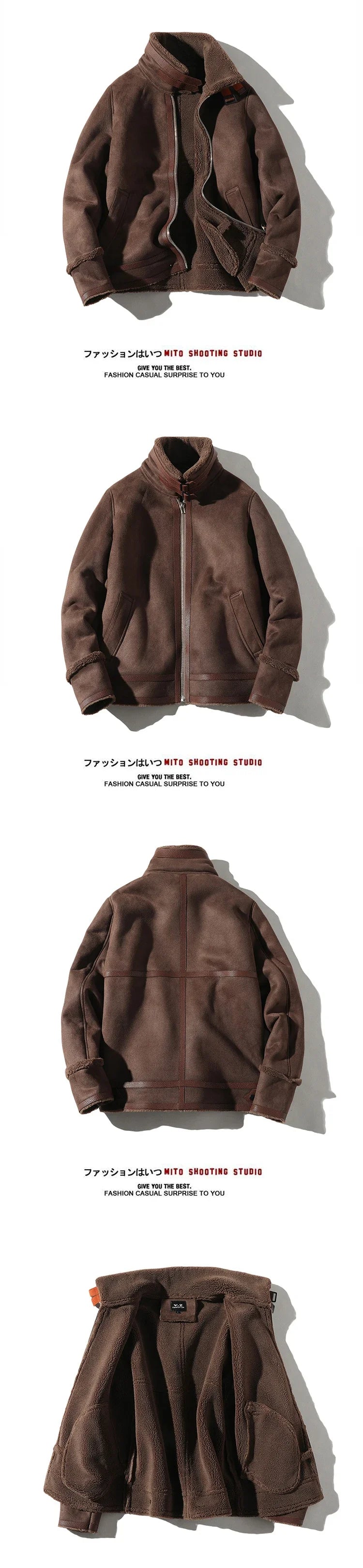 2024 Autumn Winter Men's Leather Jacket High-end Brand Plus Velvet Thickening Street Fashion Large Size Khaki Man PU Coats 5XL