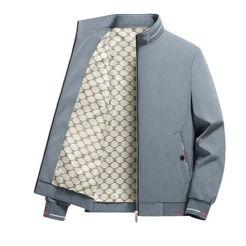 New Autumn Winter Men's Casual Sports Jacket Fashionable Trend Windproof Portable Pocket Stand Up Collar Fashionable Coat