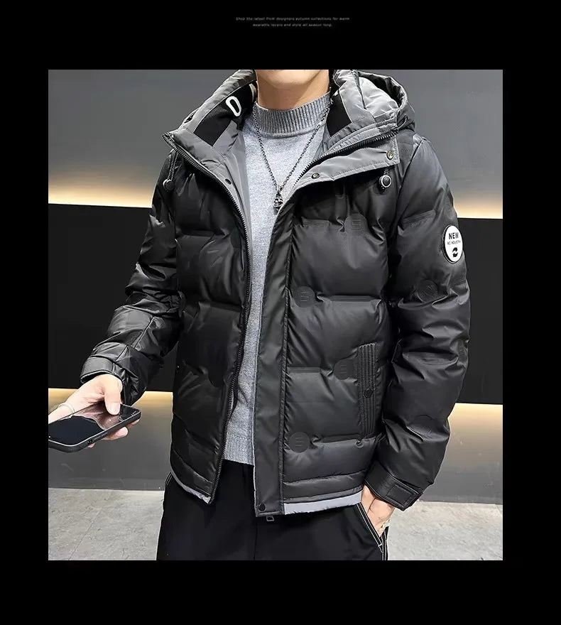 Men's Down Jacket Winter New Thickened Warm And Cold Proof Outwear Top Casual White Duck Down Hoodie Coats For Men