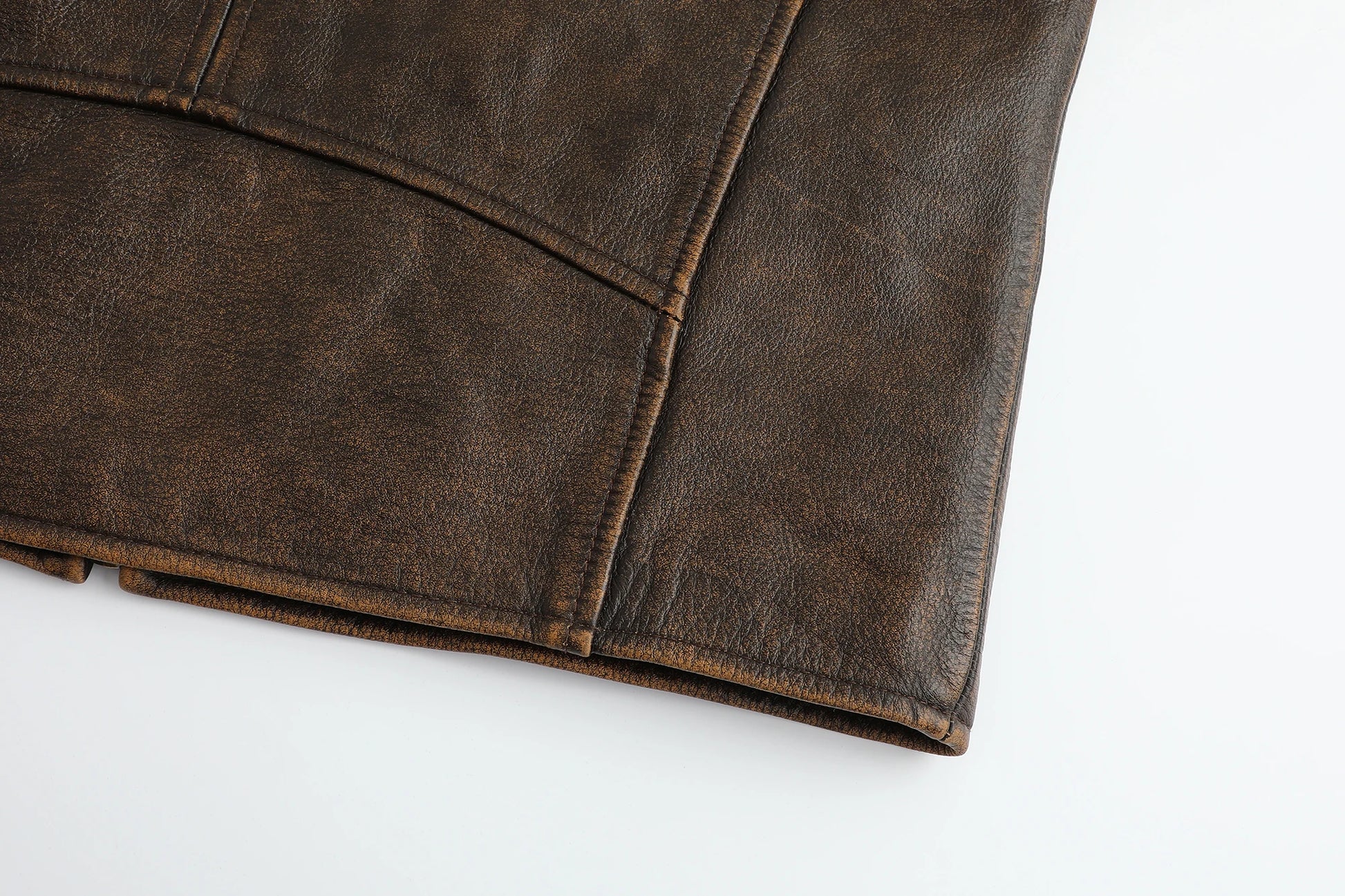 New Top-Layer Cowhide Leather Jacket Men's Four Seasons Motorcycle Leather Jacket Slim-Fit Lapel Multi-Pocket Jacket