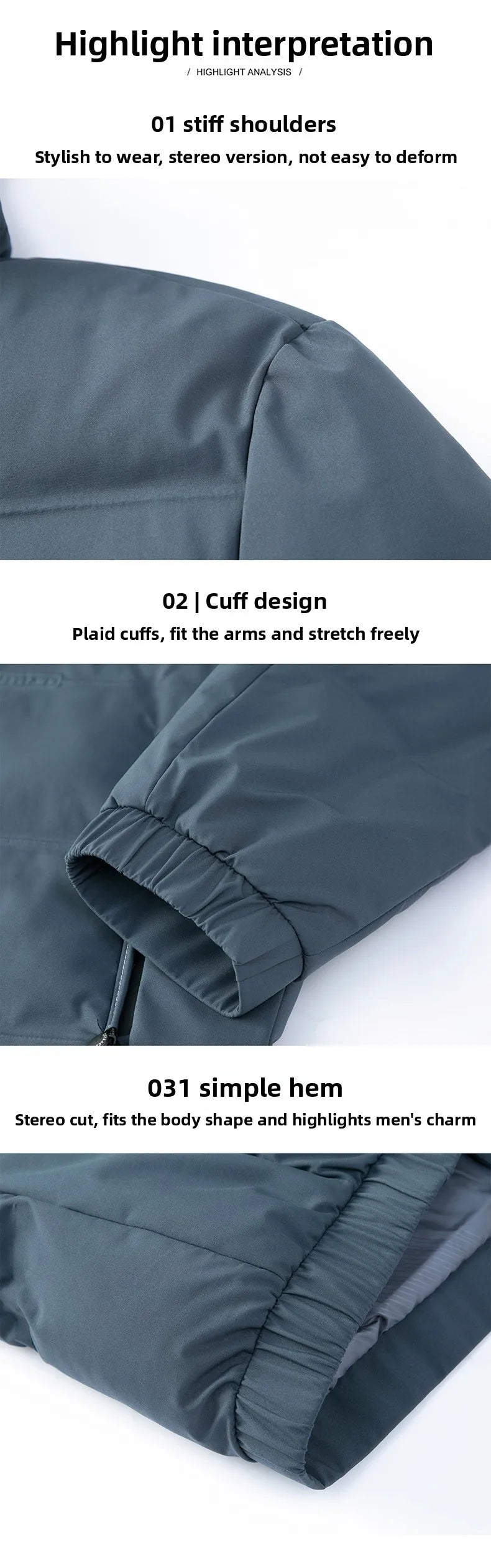 Men's Quilted Winter Windbreaker Parka Jacket with Thickened Lining – Hooded Standing Collar Coat for Middle-Aged Warmth
