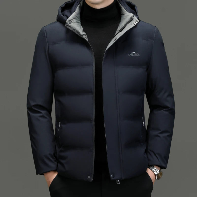 Top Grade Thicken Fashion Hooded Winter Warm Outerwear Designer Business Parka Coat Mens Newest Jacket Windbreaker