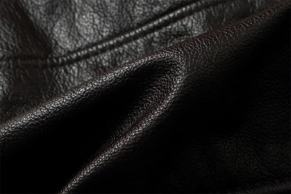 Dark Brown Winter Pilot Leather Jacket Men Military Style Europe Size Genuine Natural Thick Cowhide G1 Flight Leather Coat