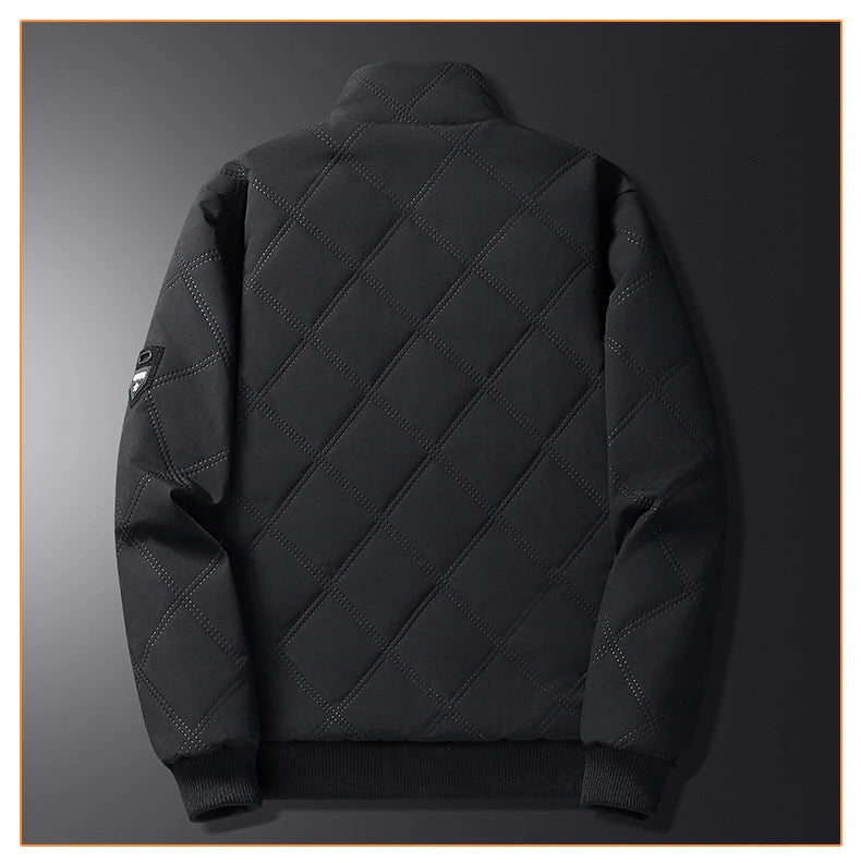 Fleece Jacket for Men 2025 Thick Stand Collar Solid Winter Jacket Men Windproof Warm Business Casual Men Coats High Quality
