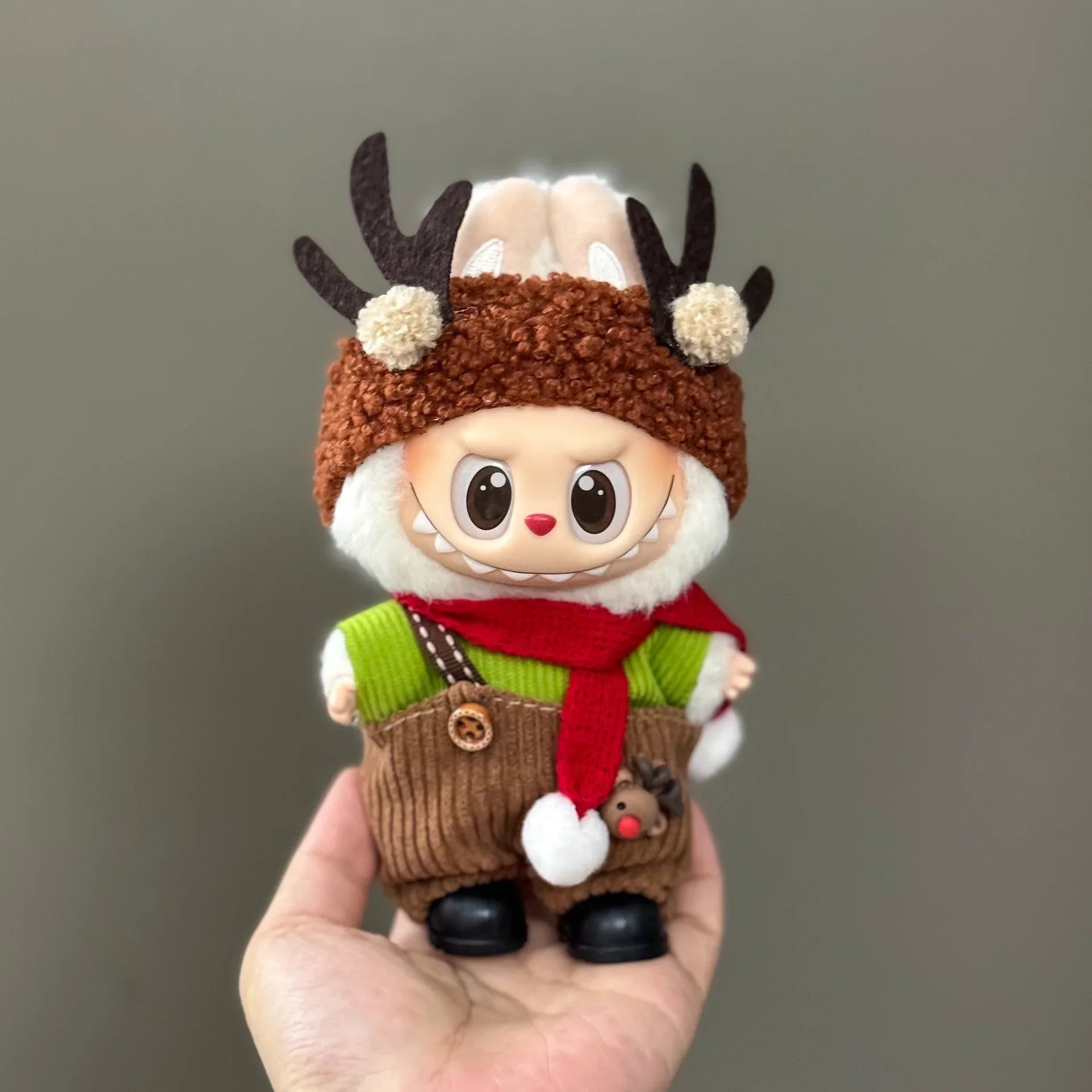 17cm Labubu Christmas Doll Clothes  Festive Santa Outfit , Holiday Party Costume for Dolls, Xmas Dress Up Accessories