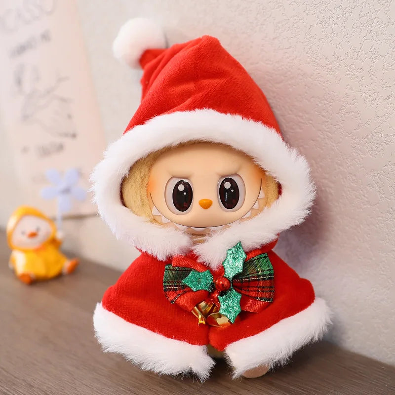1 Set 17cm Labubu Christmas Baby Clothes Snowman Elk Santa Claus Outfit For 1st 2nd 3rd Gen Doll Xmas Holiday Gift