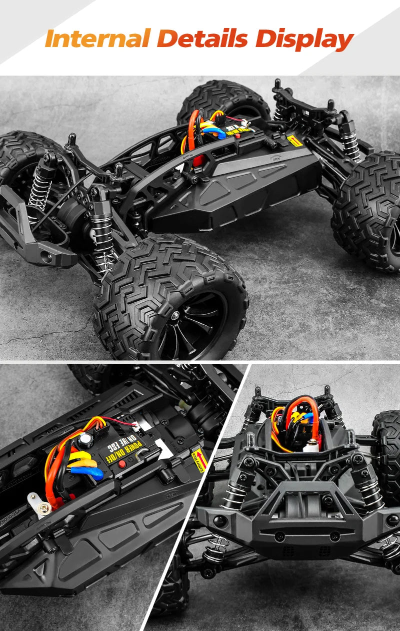 1:14 4WD RC Car Toy - 4x4 Off Road Drift Racing, 45KM/h Super Brushless High Speed - Waterproof Remote Control Truck for Kids