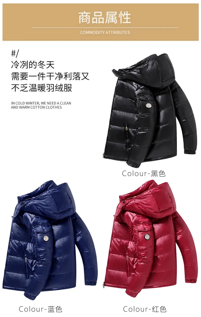 2024 New Men's Short Down Jacket Korean Style Trendy Winter Coat Fashionable Stylish Warm Puffer Jacket