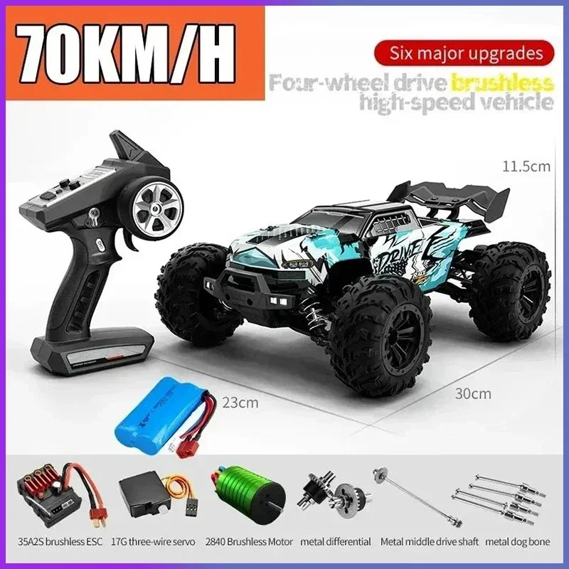 1:16 70km/h Super Brushless 50km/h Brushed RC Car 4x4 Off Road Remote Control High Speed Drift Racing Truck Toy Kids Adults