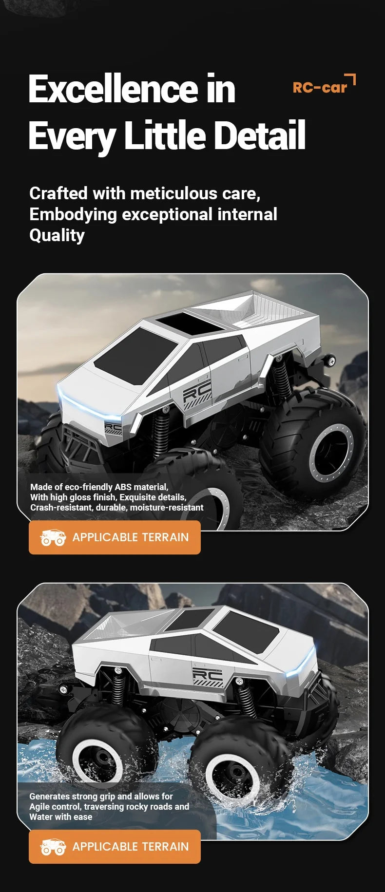 JJRC 1:18Q185 Amphibious RC Crawler 4WD Waterproof Off-Road Stunt Car 2.4GHz Kids Remote Control Toy All-Terrain Water Land Gift