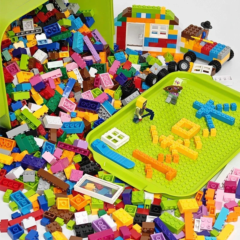 Hot 500-1500 Pieces Building Blocks City DIY Creative Bricks Bulk Model Figures Educational Kids Toys Compatible All Brands