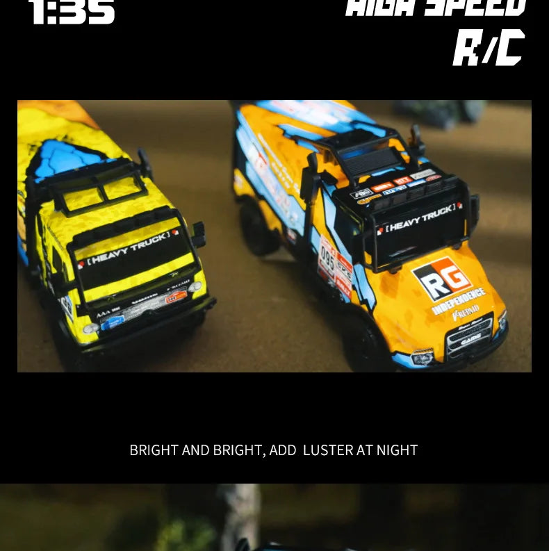 Remote Control Heavy Duty Race Trucks Rally Inspired Climbing Off-Road Vehicle With Lights Electric Models Kids Birthday Gifts