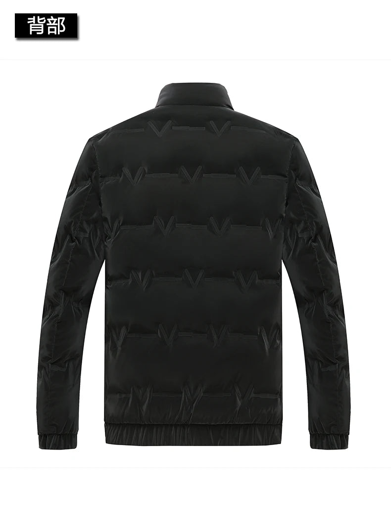 Top Grade Men's 2025 New Bubble Puffer Parka Jacket Windbreaker Coats Short Stand Collar Thickened Quilted Outerwear