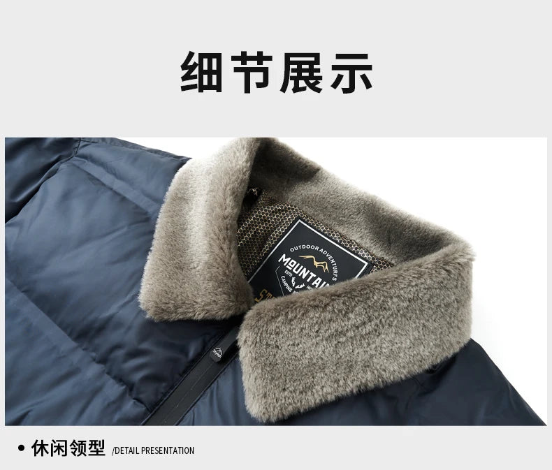 Top Grade Middle-aged Men Bubble Puffer Windbreaker Coat Parka Jacket Winter Plus Velvet Thickened Short Outerwear