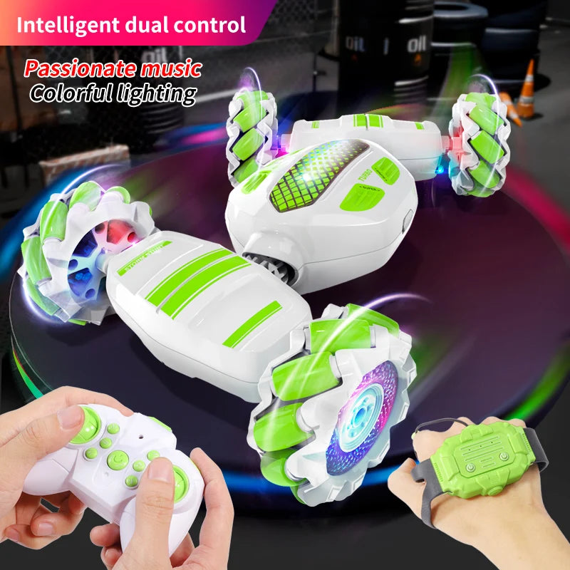 Teeggi S922 2.4G RC Stunt Car 4WD Double Remote Control 360° Degree Rotation RC Off Road Climbing Kids Rc Drift Car Toy for Gift