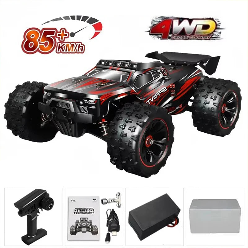 1:16 85KM/H Or 50KM/H 4WD RC Car With LED Remote Control Cars High Speed Drift Monster 4x4 Truck for Kids vs Wltoys 124017 Toys