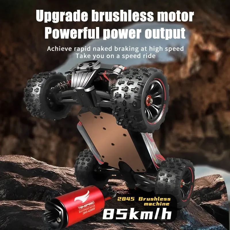 1:16 85KM/H Or 50KM/H 4WD RC Car With LED Remote Control Cars High Speed Drift Monster 4x4 Truck for Kids vs Wltoys 124017 Toys