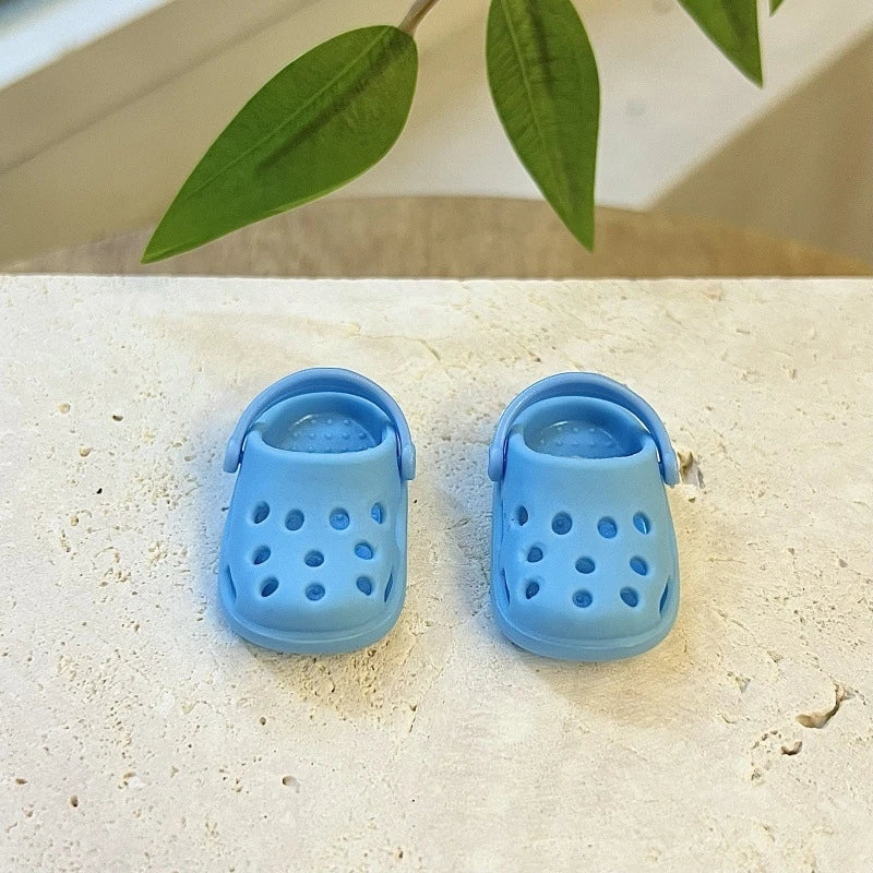 17cm Laubub Doll Fashion Hole Shoes Cute Mini Beach Slippers for Labubu V1 V2 V3 Dolls Change Accessories Toys Birthday Gift
