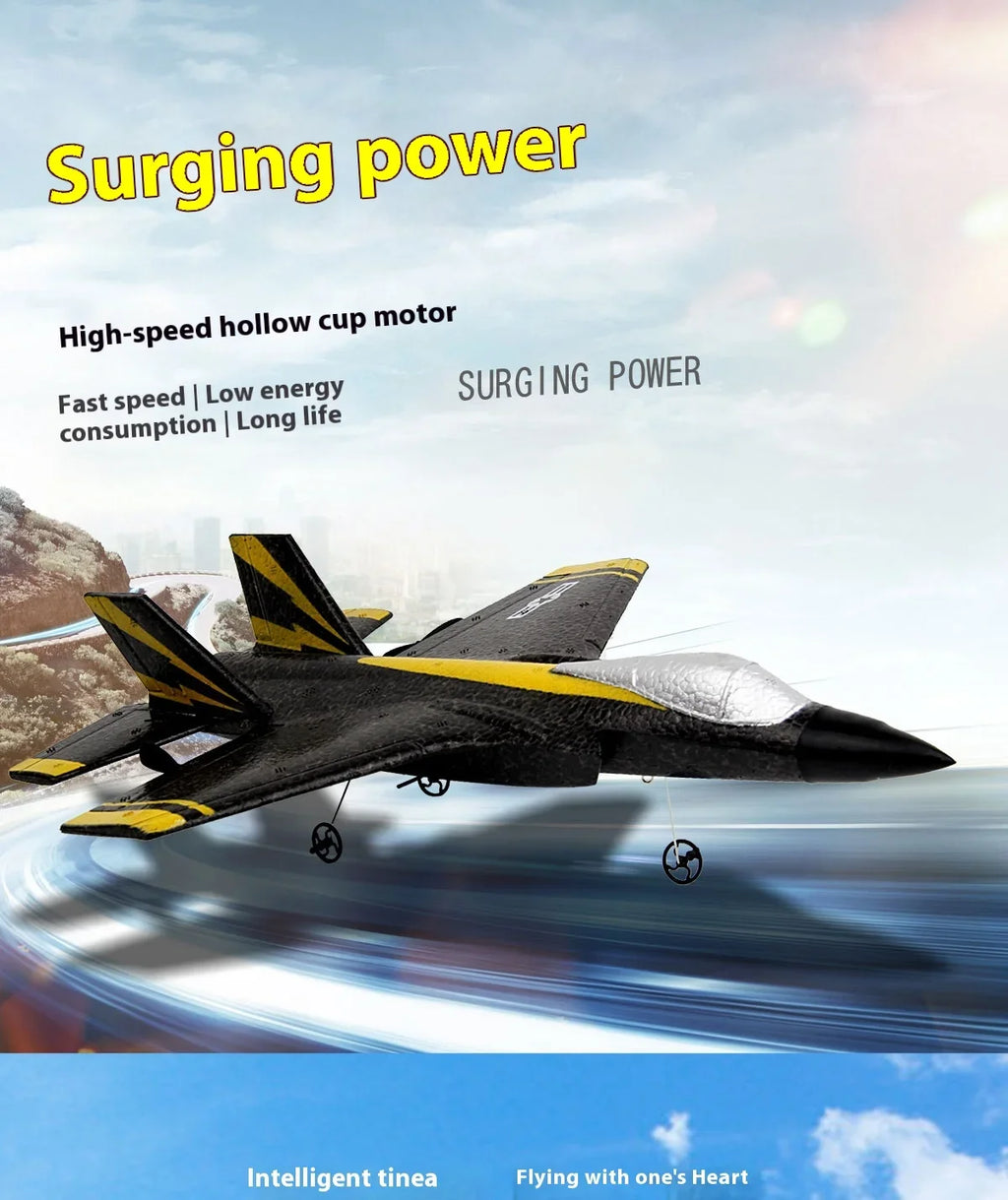 F35 Remote Control Foam Glider | Colorful LED Lights | 2-Channel RC Plane | Fixed Wing Model | Best Kids Toy