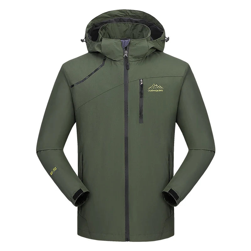 Men's Waterproof Hiking Jacket Autumn Men Large Size Windproof Windbreaker Outdoor Camping Hunting Running Fishing Sports Coats