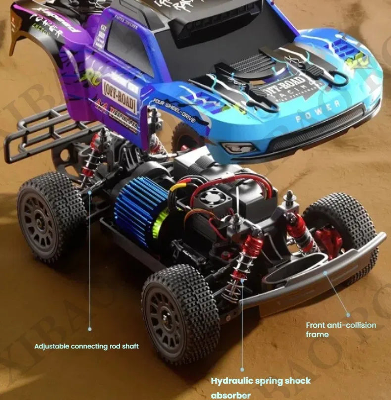 Rc Car Off Road 4x4 High Speed 70KM/H Remote Control Car with LED Headlight Brushless 4WD 1/16 Monster Truck Toys for Boys Gift