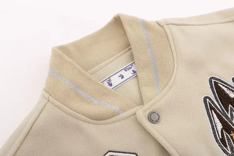 European and American Fashion Letter Embroidered Jackets Unisex Couple Contrasting Color Y2K Hip Hop Loose Leather Jackets Men
