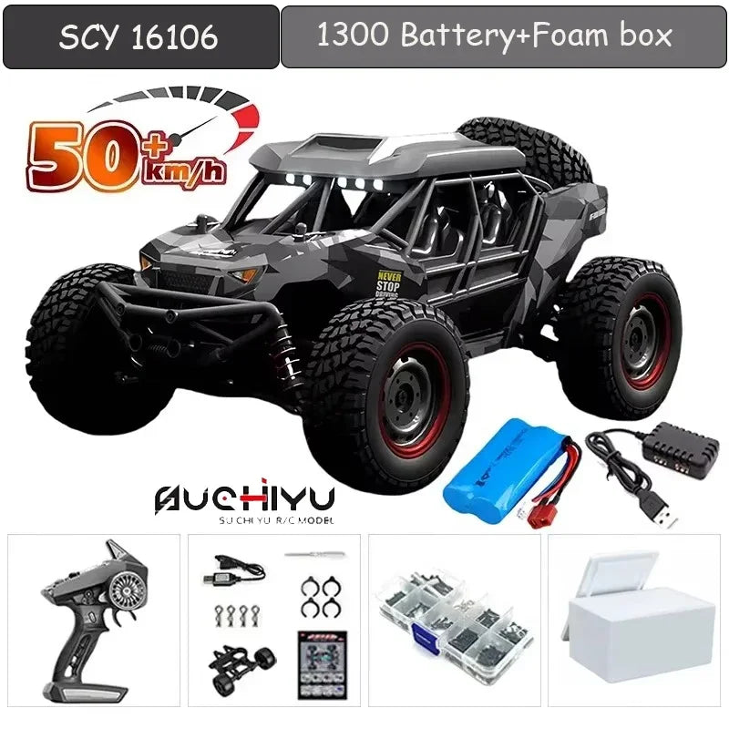 1:16 75KM/H or 50KM/H 4WD RC Car with LED Remote Control Cars High Speed Drift Monster Truck for Kids Vs Wltoys 144001 Toys