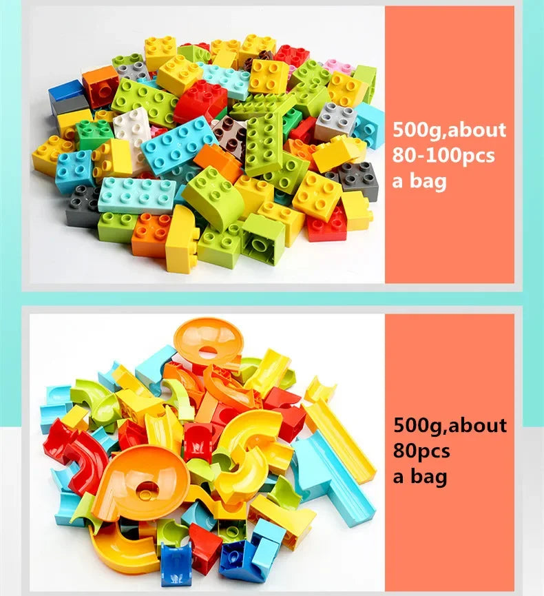 500g/bag DIY Big Size Creative Building Blocks Set Colorful Classic Basic Compatible With Duplo Kid Educational Toy For Children