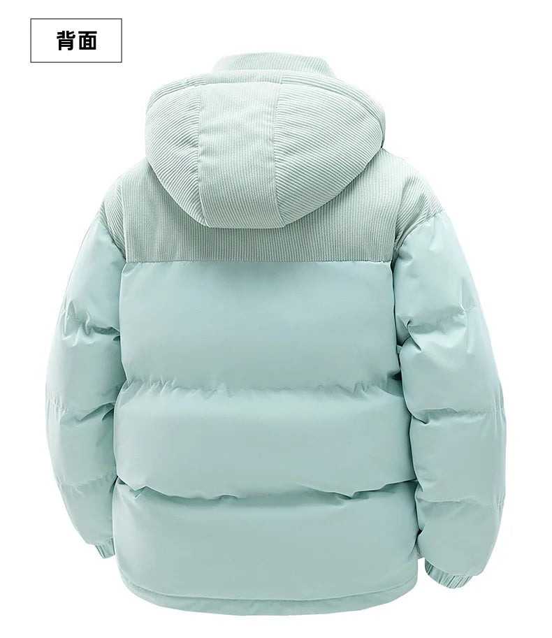2025 Men's Color-coded Casual Trendy Loose Long Sleeve Hooded Quilted Jackets Male Winter New Fashion Thicken Clothes Coats Tops