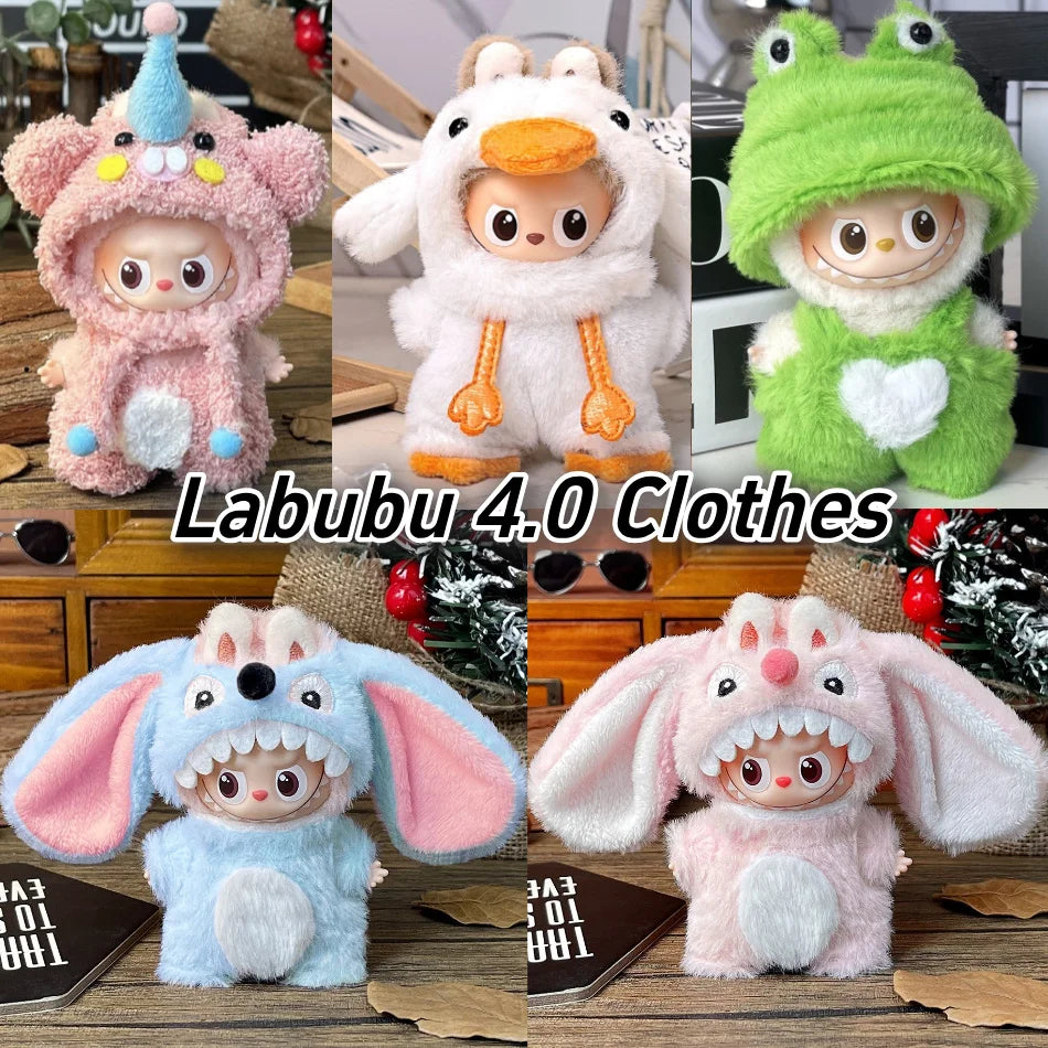 Labubu 4.0 The Monsters Pin The Monsters Forest Fairy Tale Series Clothes Cute Plush Duck Hook Weaving Clothes Doll Accessories