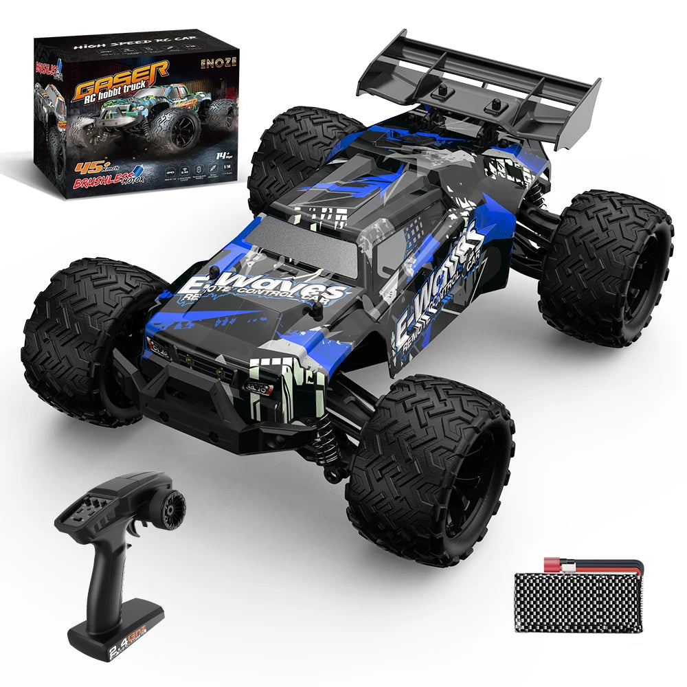 1:14 4WD RC Car Toy - 4x4 Off Road Drift Racing, 45KM/h Super Brushless High Speed - Waterproof Remote Control Truck for Kids