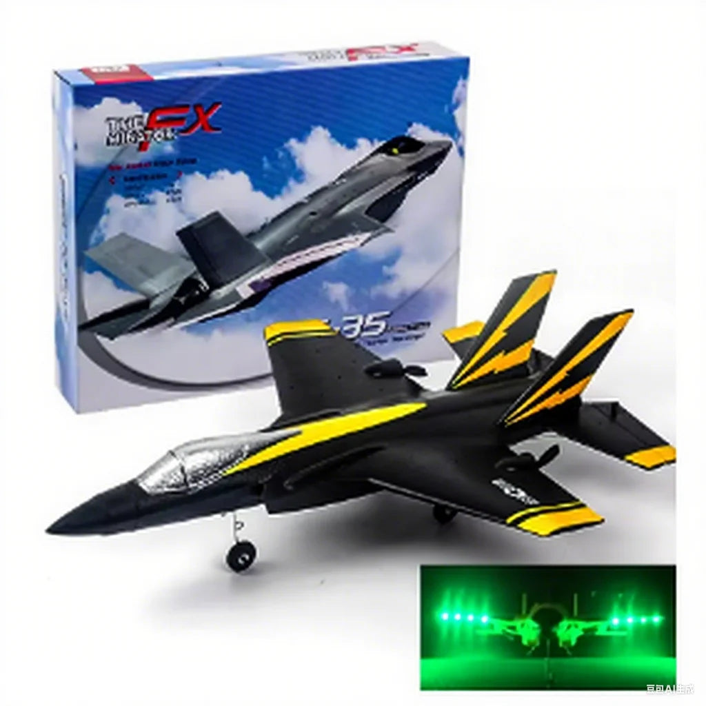 F35 Remote Control Foam Glider | Colorful LED Lights | 2-Channel RC Plane | Fixed Wing Model | Best Kids Toy