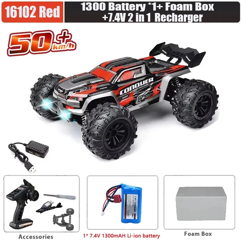 SCY or JJRC Q130 70KM/H 60KM/H 50KM/H  4WD RC Car with LED Remote Control Cars High Speed Drift Monster 4x4 Truck Rc Cars 144001