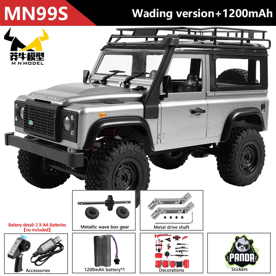 MN MODEL 1/12 4x4 Diving RC Panda Tour Vehicle Defender Off-Road Car Rock Crawler Wading Climbing Truck Collection Toy for Adult