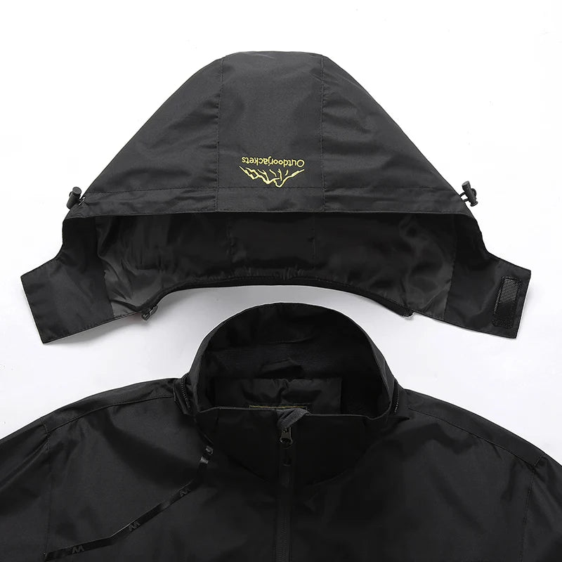 Men's Waterproof Hiking Jacket Autumn Men Large Size Windproof Windbreaker Outdoor Camping Hunting Running Fishing Sports Coats
